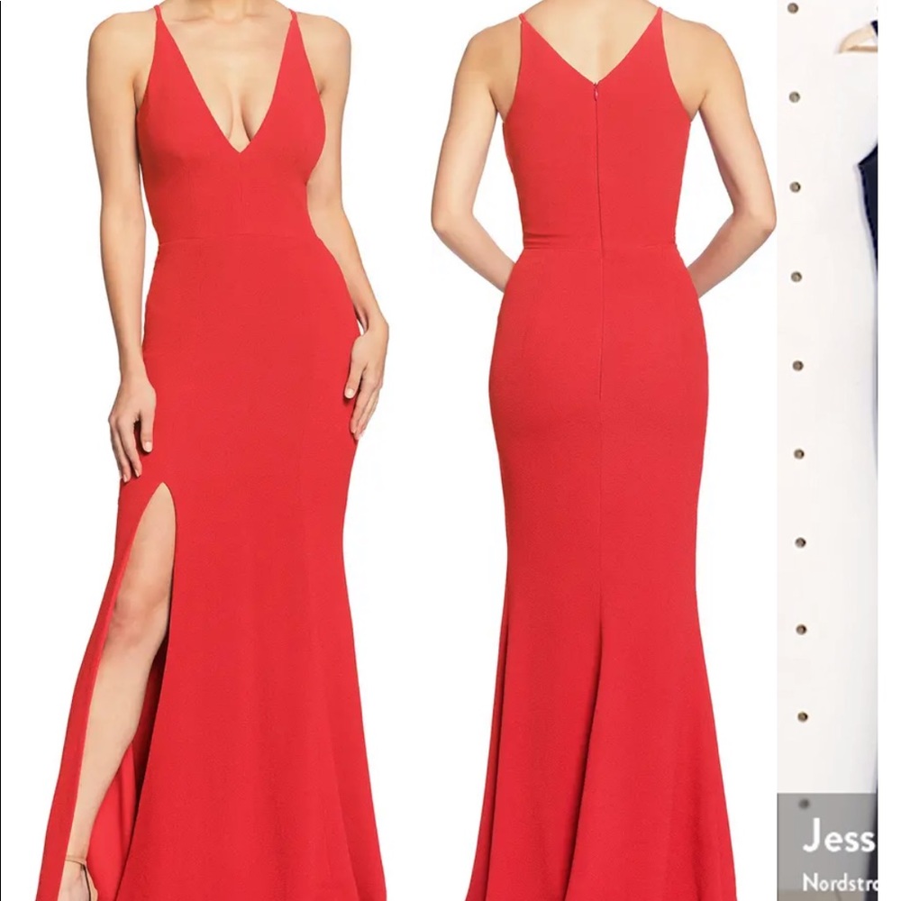 Dress the population crepe gown in eggplant worn once